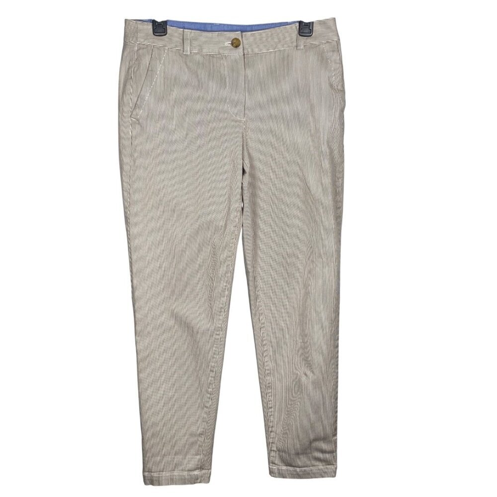Talbots The Weekend Chino Womens Size 6 Mid Rise Stripe Flat Front Stretch